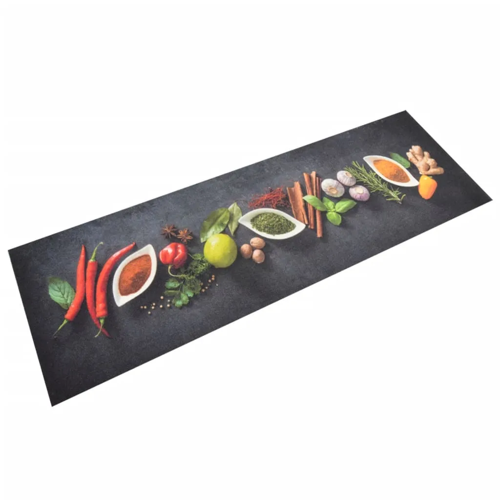 vidaXL Tappeto da Cucina Lavabile Spezie 60x180 cm Velluto