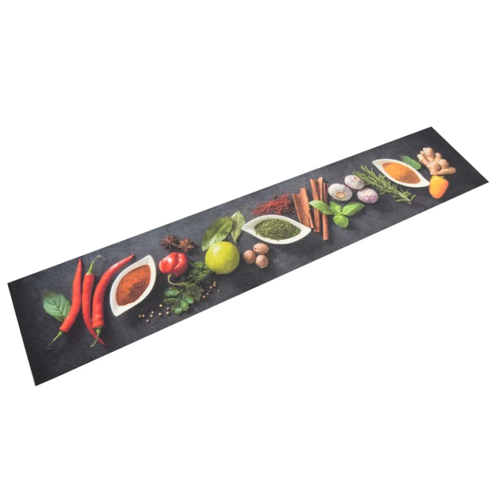 vidaXL Tappeto da Cucina Lavabile Spezie 60x300 cm Velluto