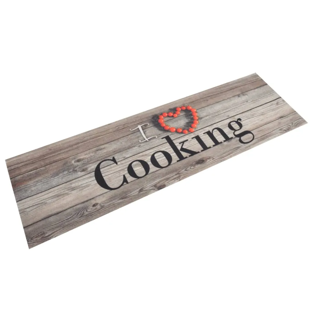 vidaXL Tappeto da Cucina Lavabile Grigio Cucinare 45x150 cm Velluto