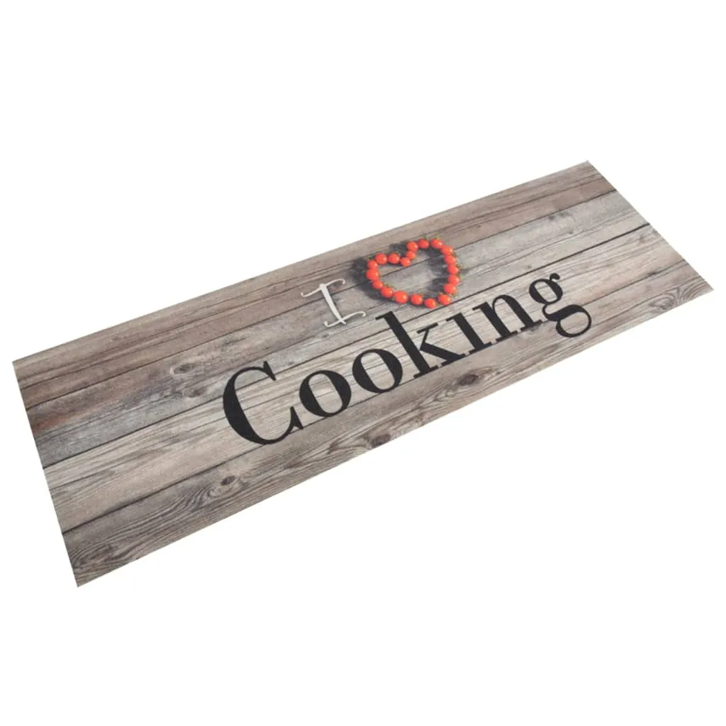 vidaXL Tappeto da Cucina Lavabile Grigio Cucinare 60x180 cm Velluto