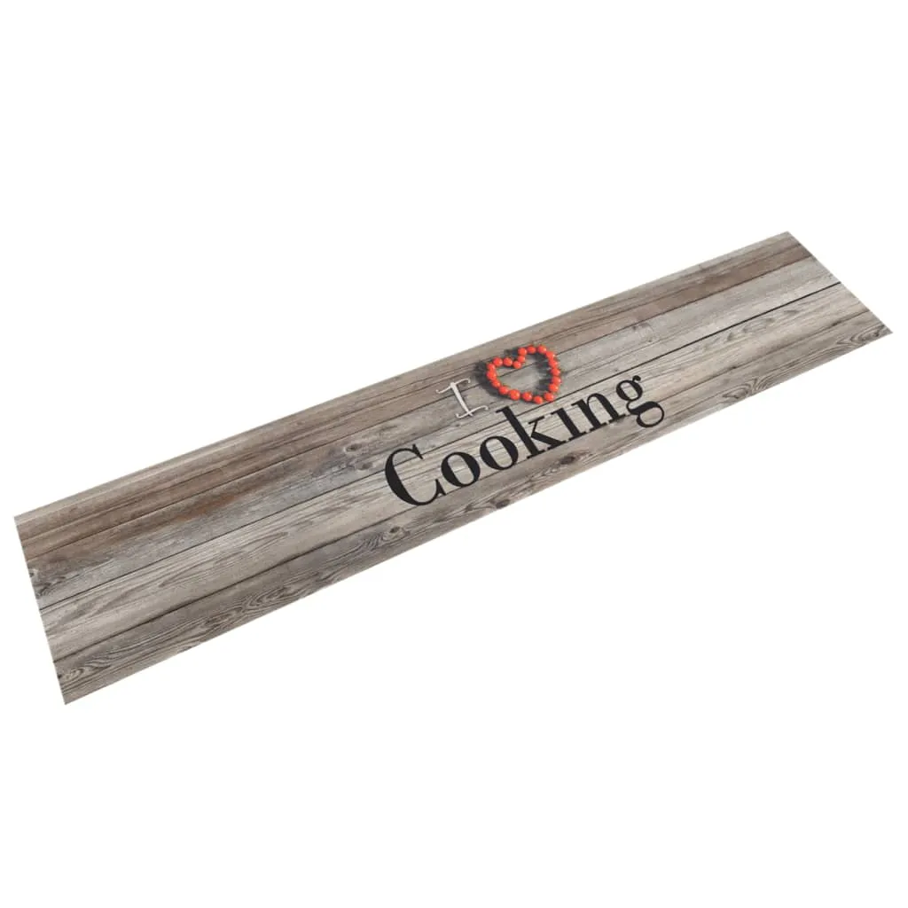 vidaXL Tappeto da Cucina Lavabile Grigio Cucinare 60x300 cm Velluto