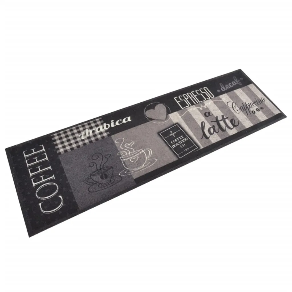 vidaXL Tappeto da Cucina Lavabile Nero Caffè 45x150 cm Velluto