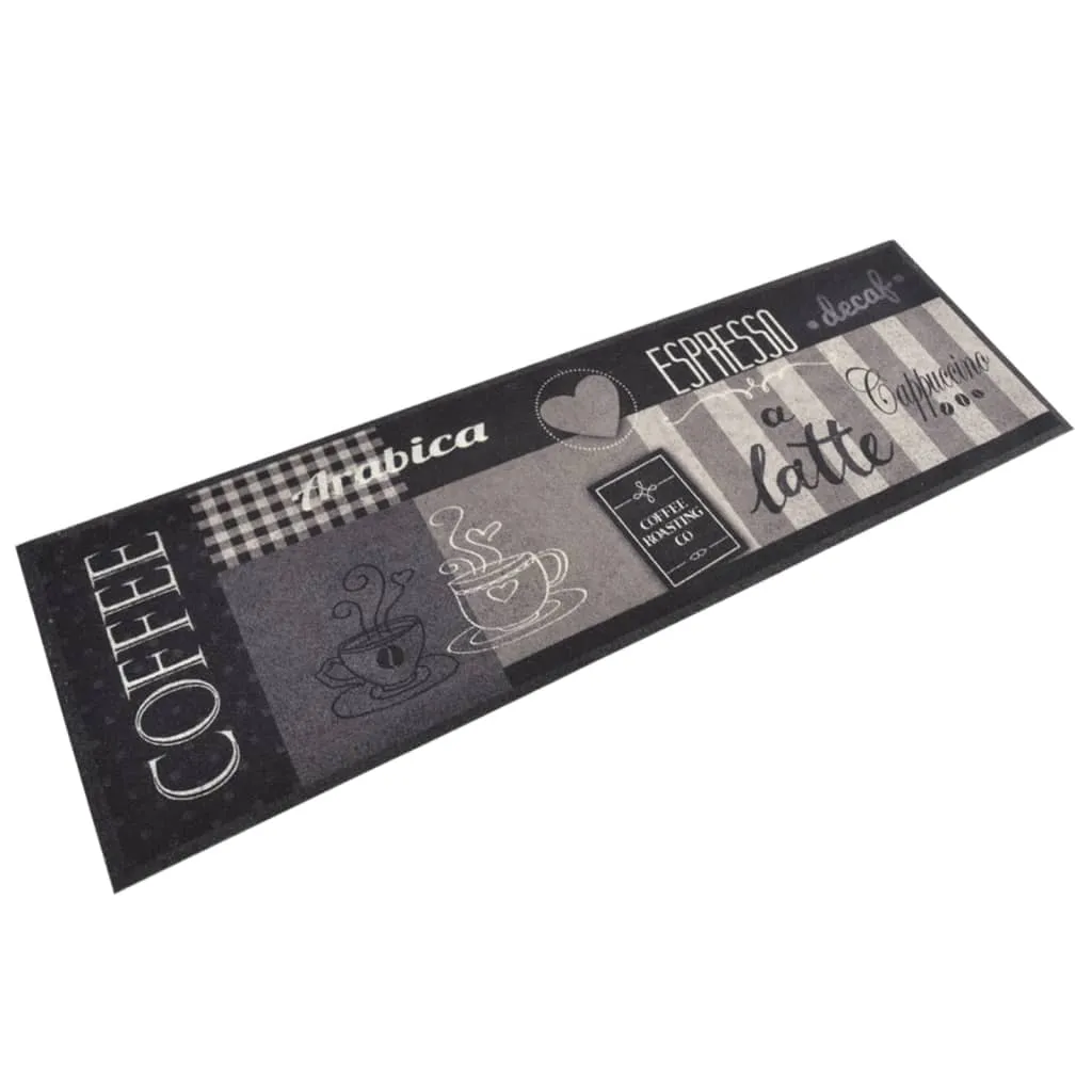 vidaXL Tappeto da Cucina Lavabile Nero Caffè 60x180 cm Velluto