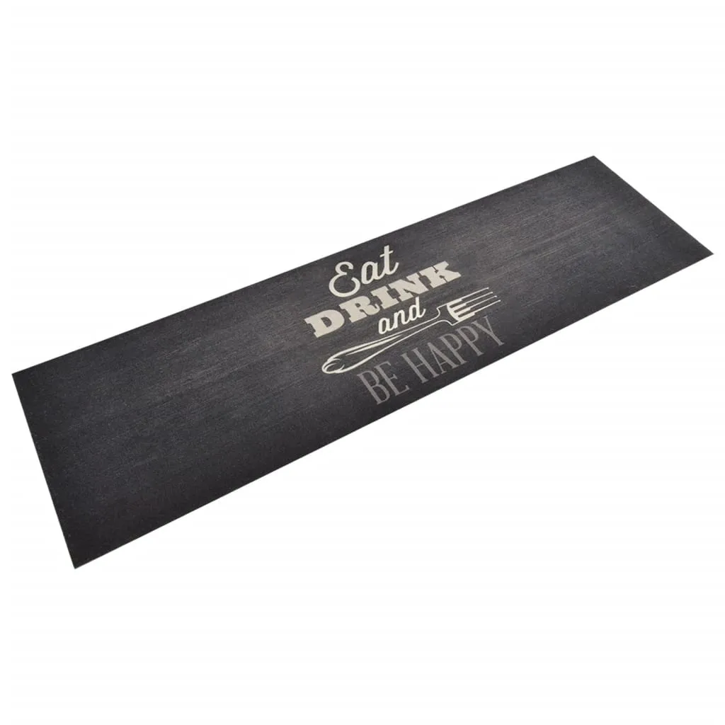 vidaXL Tappeto da Cucina Lavabile Nero Cucina 45x150 cm Velluto