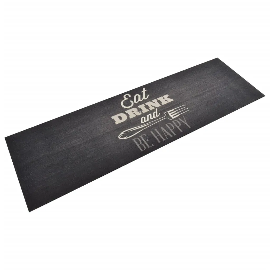 vidaXL Tappeto da Cucina Lavabile Nero Cucina 60x180 cm Velluto