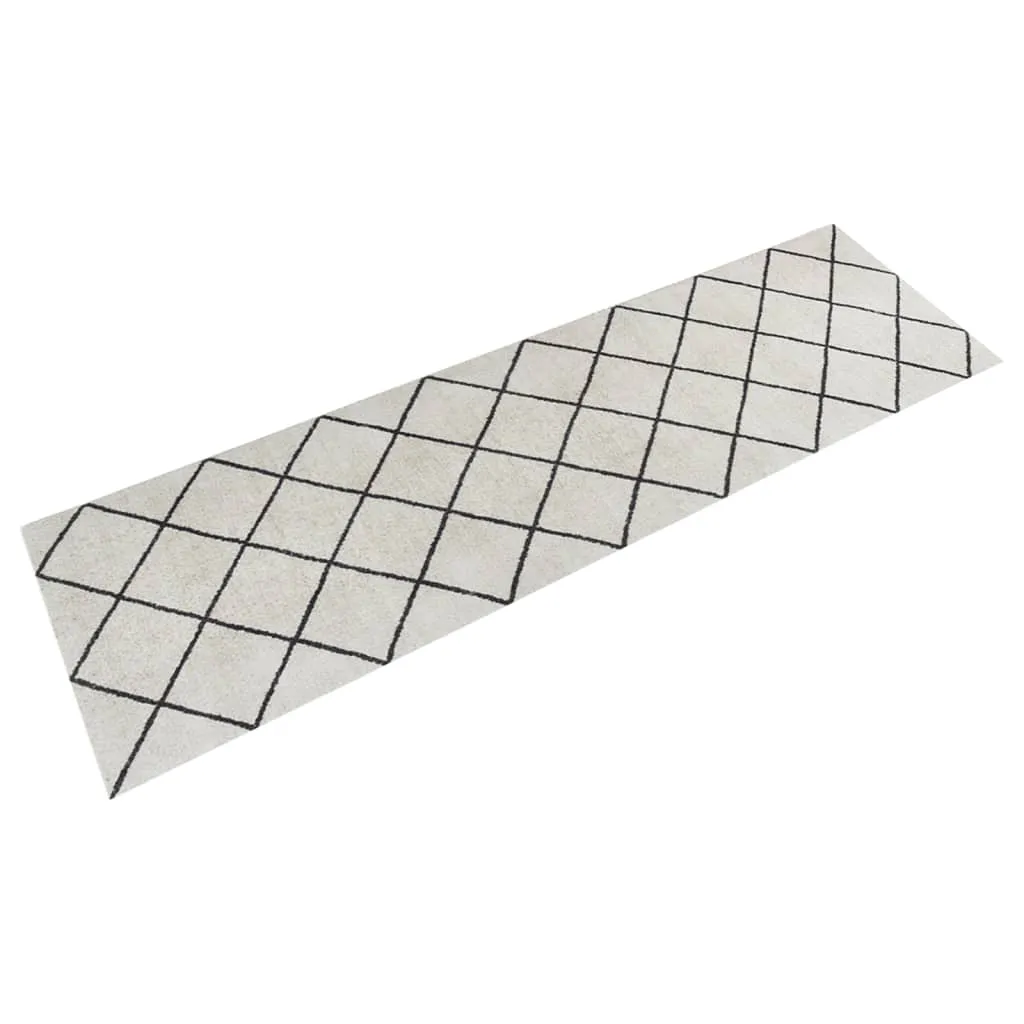 vidaXL Tappeto da Cucina Lavabile Quadri 45x150 cm Velluto