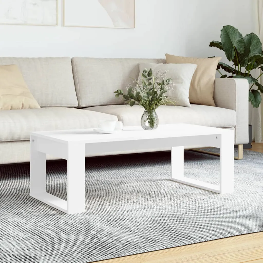 vidaXL Tavolino da Salotto Bianco 102x50x35 cm in Legno Multistrato