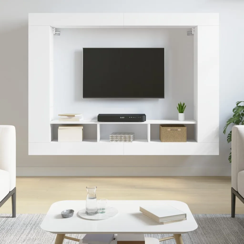 vidaXL Mobile Porta TV Bianco 152x22x113 cm in Legno Multistrato