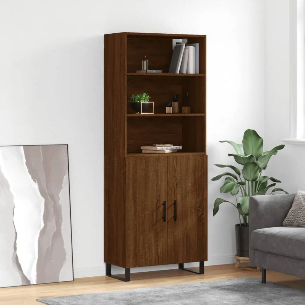 vidaXL Credenza Rovere Marrone 69,5x34x180 cm in Legno Multistrato