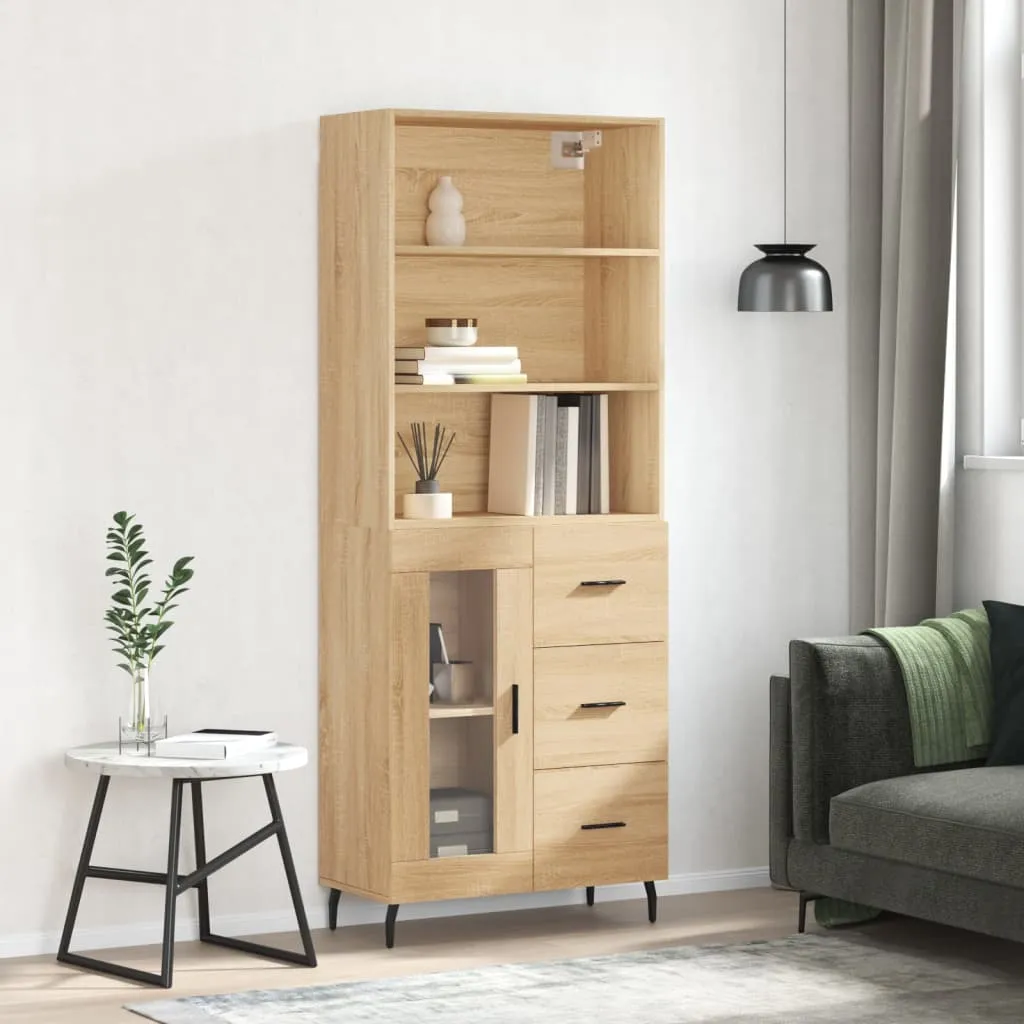 vidaXL Credenza Rovere Sonoma 69,5x34x180 cm in Legno Multistrato