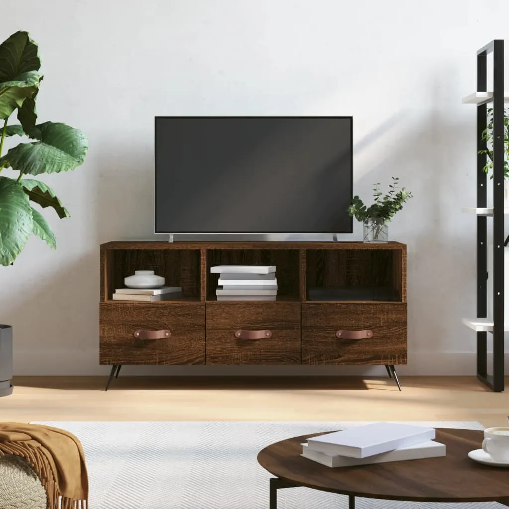 vidaXL Mobile TV Rovere Marrone 102x36x50 cm in Legno Multistrato