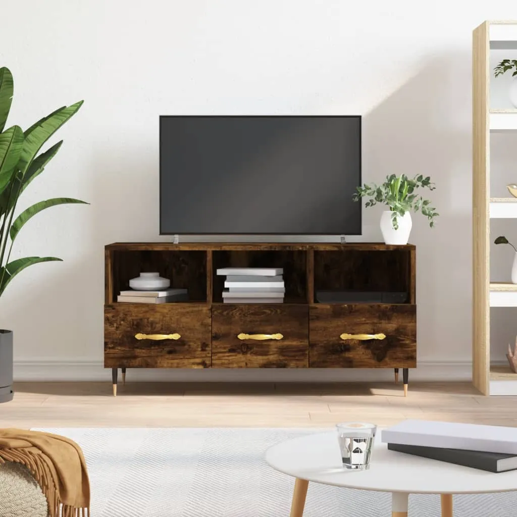 vidaXL Mobile Porta TV Rovere Fumo 102x36x50 cm in Legno Multistrato