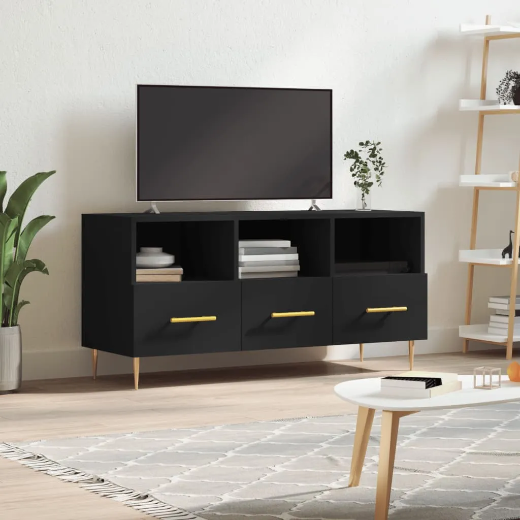 vidaXL Mobile Porta TV Nero 102x36x50 cm in Legno Multistrato