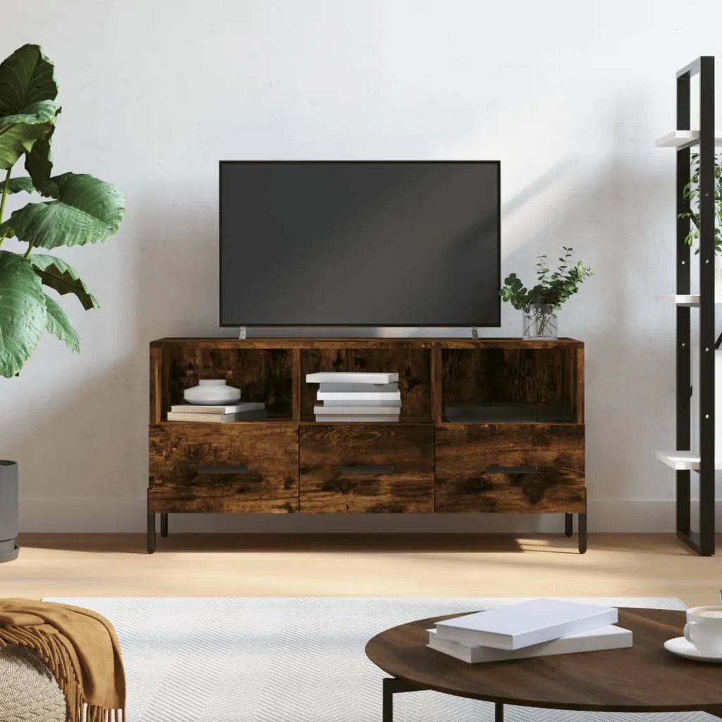 vidaXL Mobile Porta TV Rovere Fumo 102x36x50 cm in Legno Multistrato