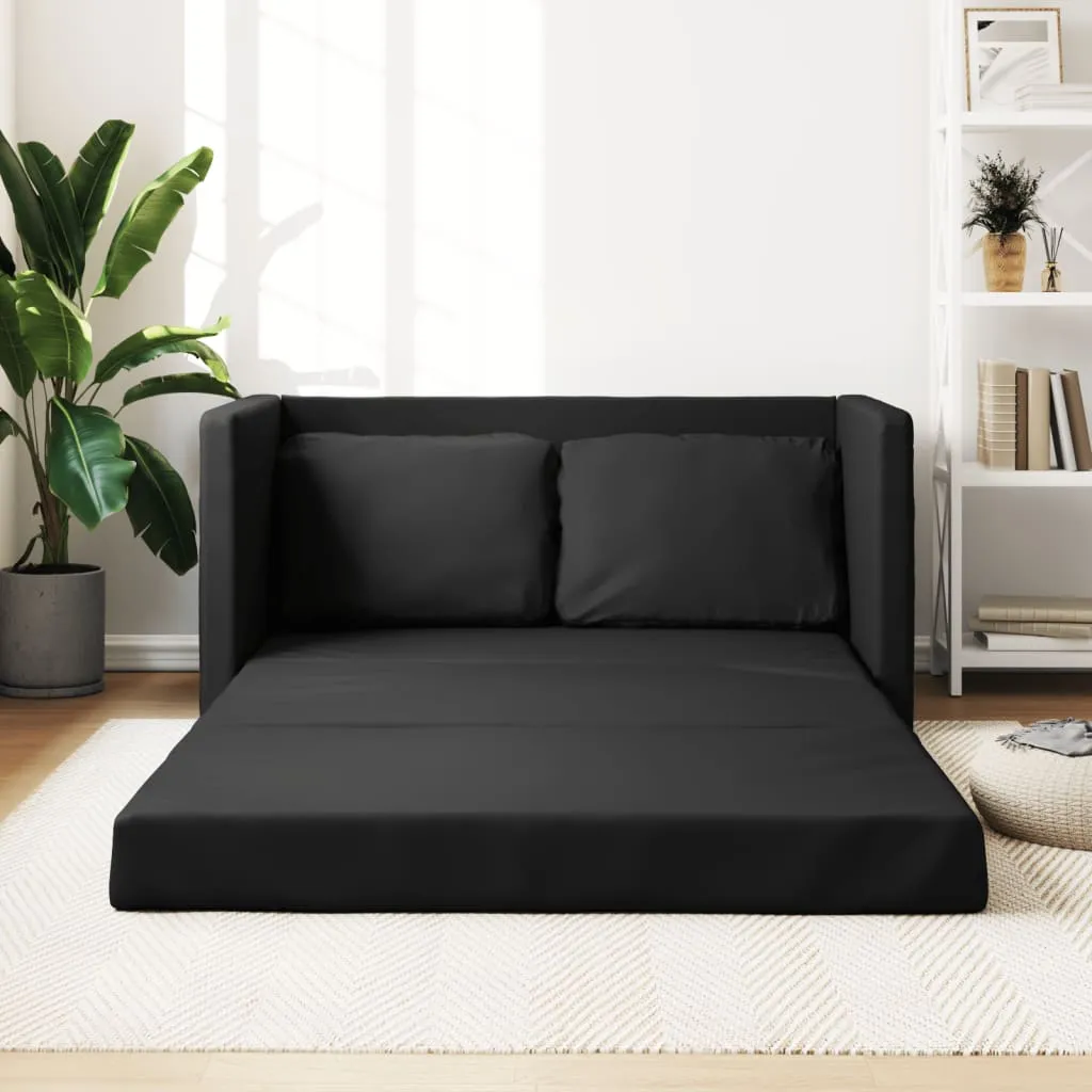 vidaXL Divano Letto da Terra 2 in 1 Nero 112x174x55 cm Similpelle