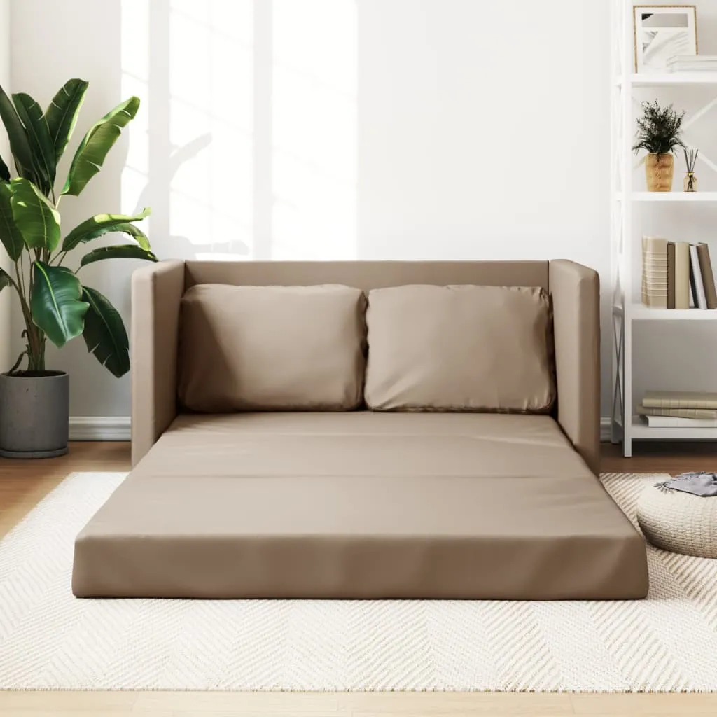 vidaXL Divano Letto da Terra 2 in 1 Cappuccino 112x174x55cm Similpelle