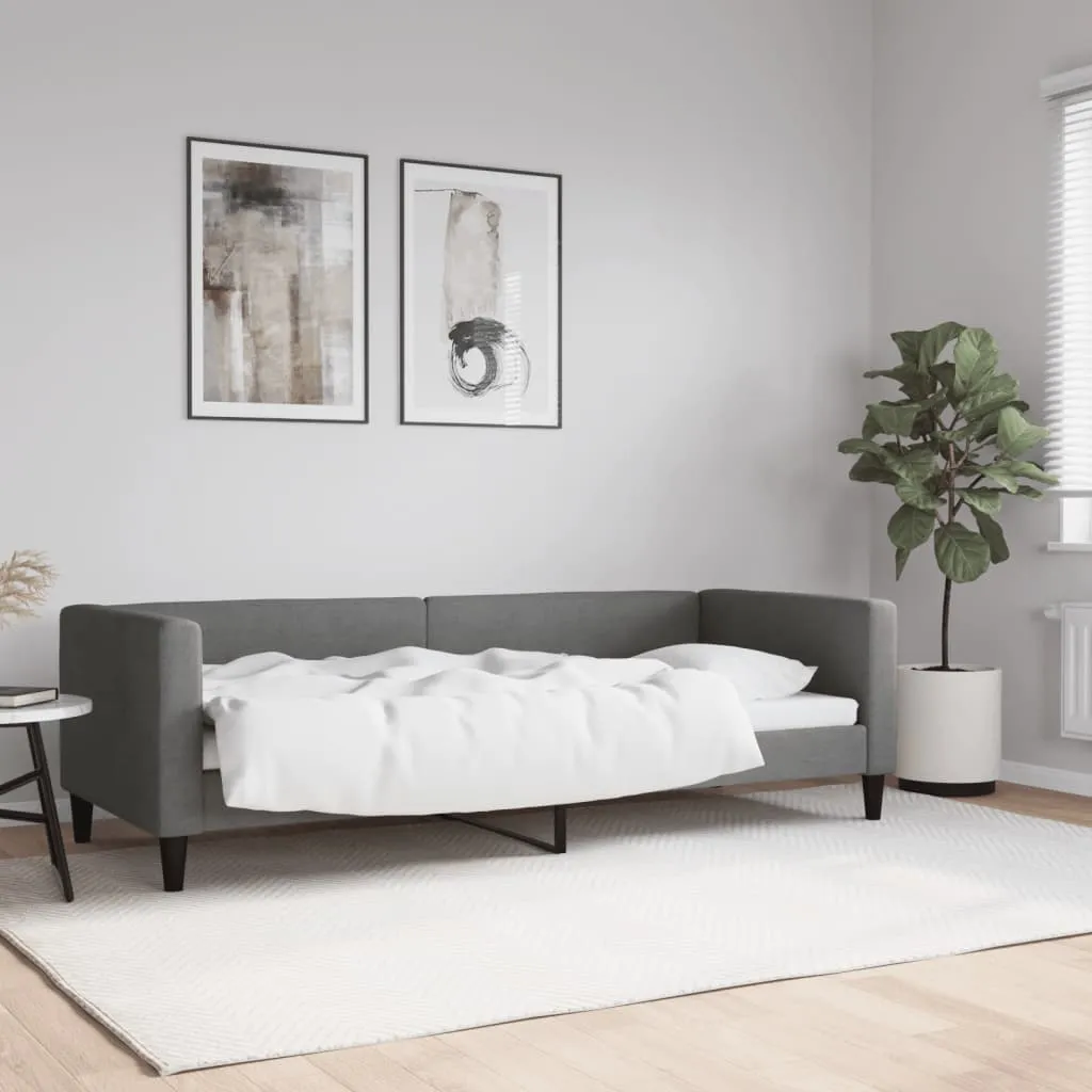 vidaXL Letto da Giorno Grigio Scuro 80x200 cm in Tessuto