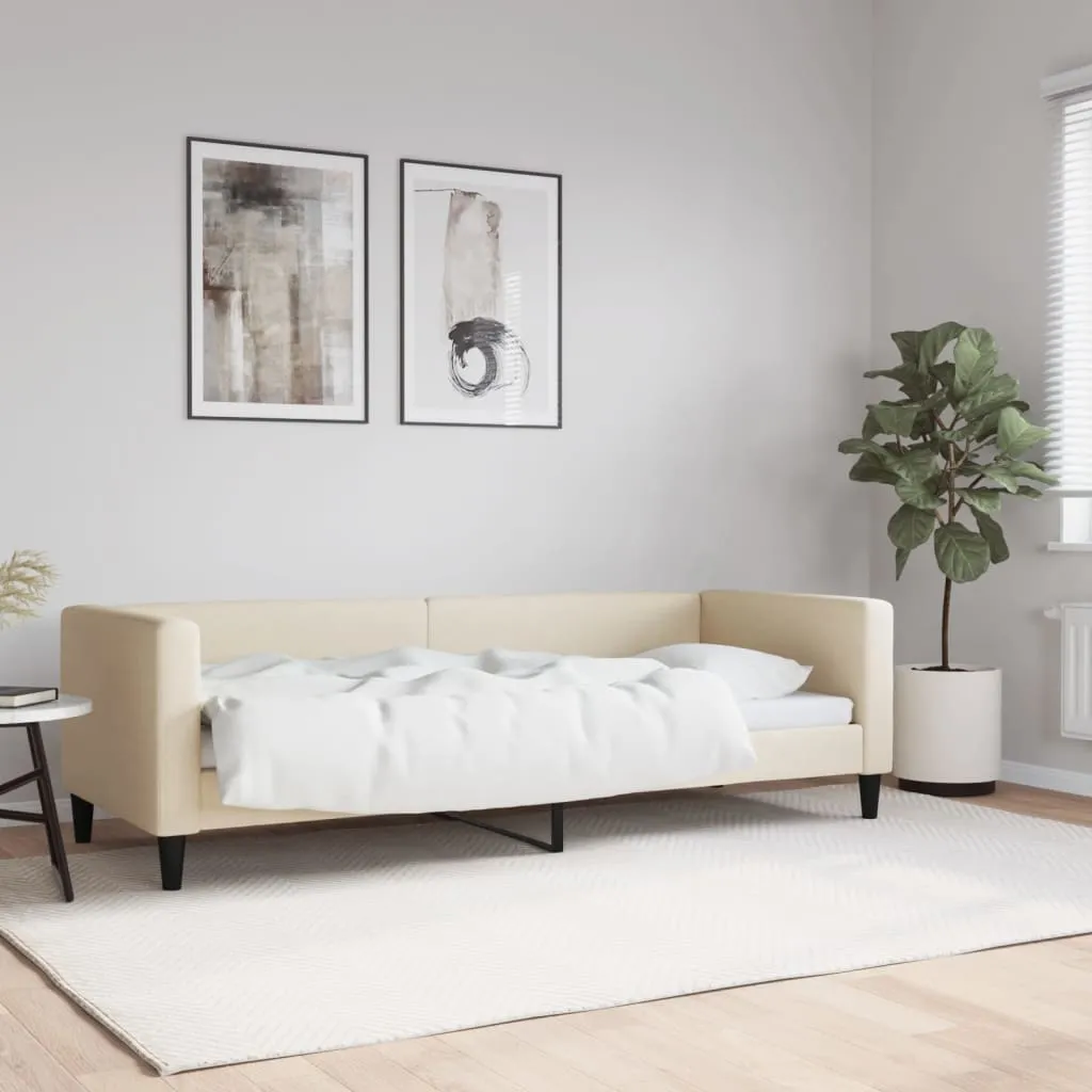 vidaXL Letto da Giorno Crema 80x200 cm in Tessuto