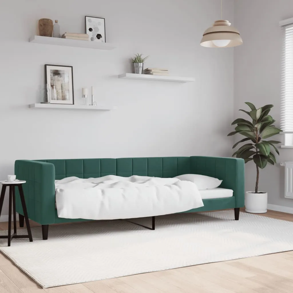 vidaXL Letto da Giorno Verde Scuro 80x200 cm in Velluto