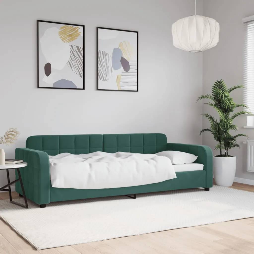 vidaXL Letto da Giorno Verde Scuro 80x200 cm in Velluto