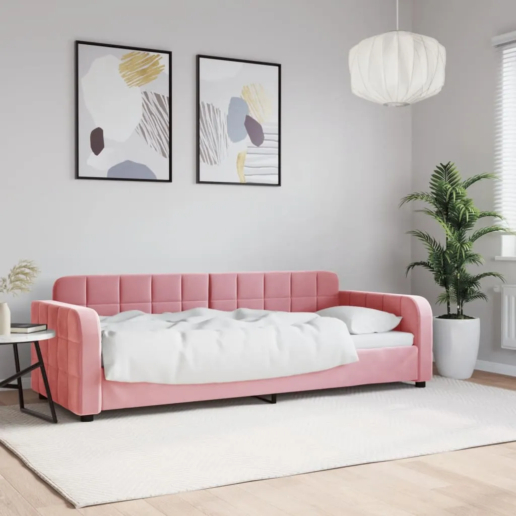 vidaXL Letto da Giorno Rosa 80x200 cm in Velluto