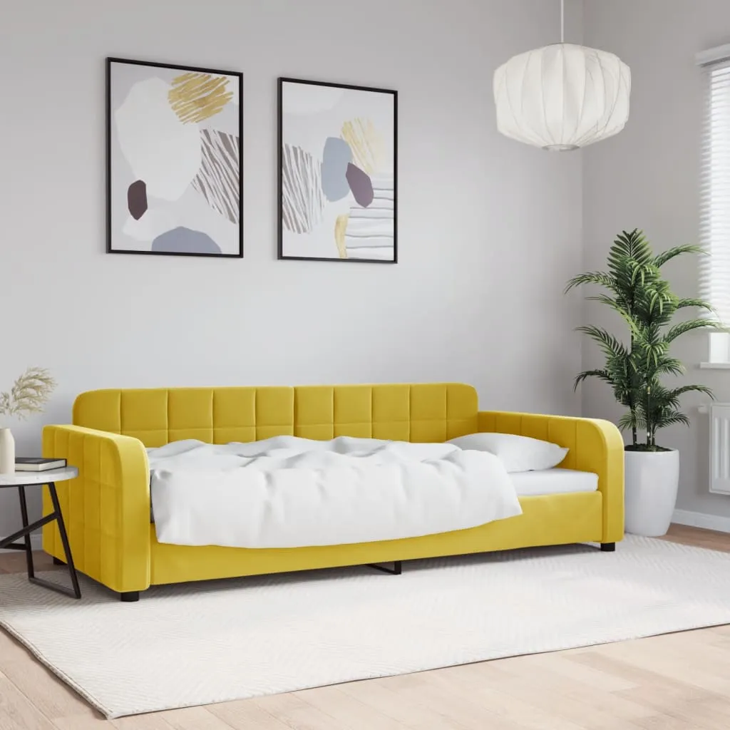 vidaXL Letto da Giorno Giallo 90x200 cm in Velluto