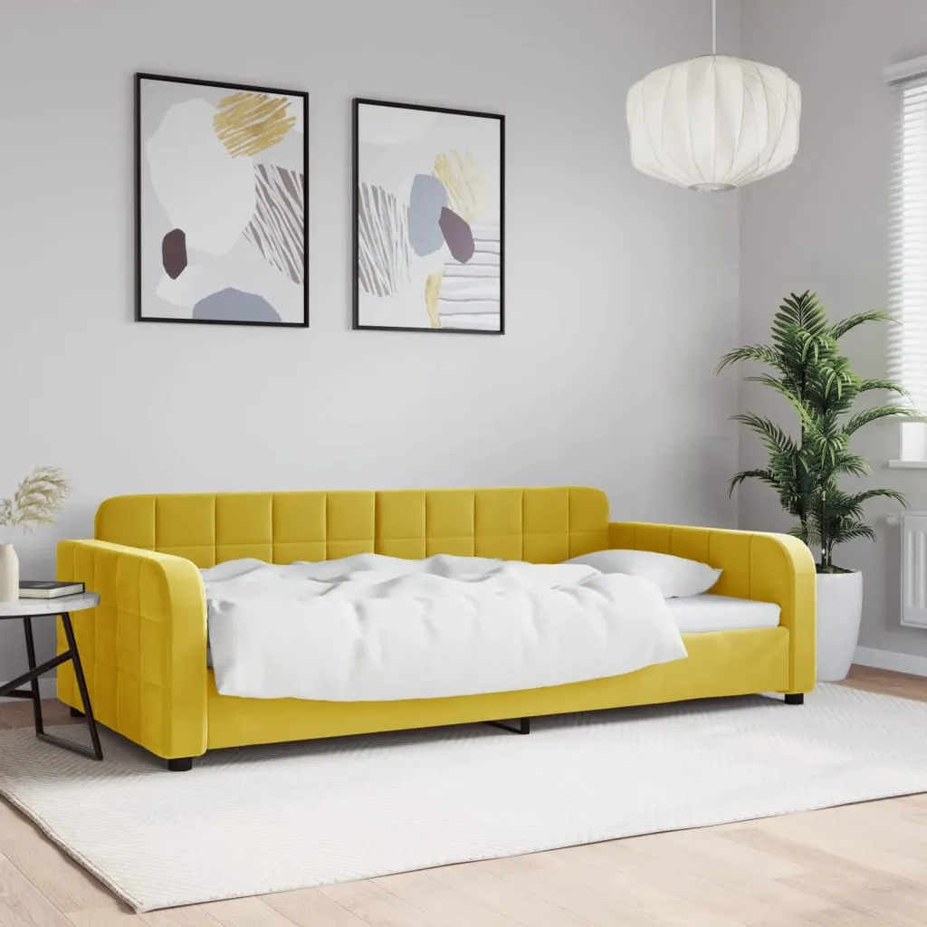 vidaXL Letto da Giorno Giallo 100x200 cm in Velluto