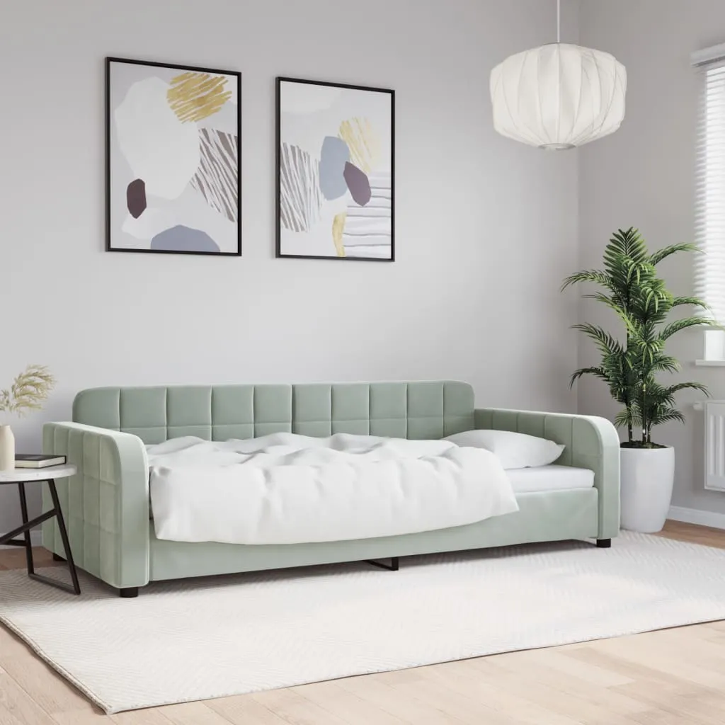 vidaXL Letto da Giorno Grigio Chiaro 90x190 cm in Velluto