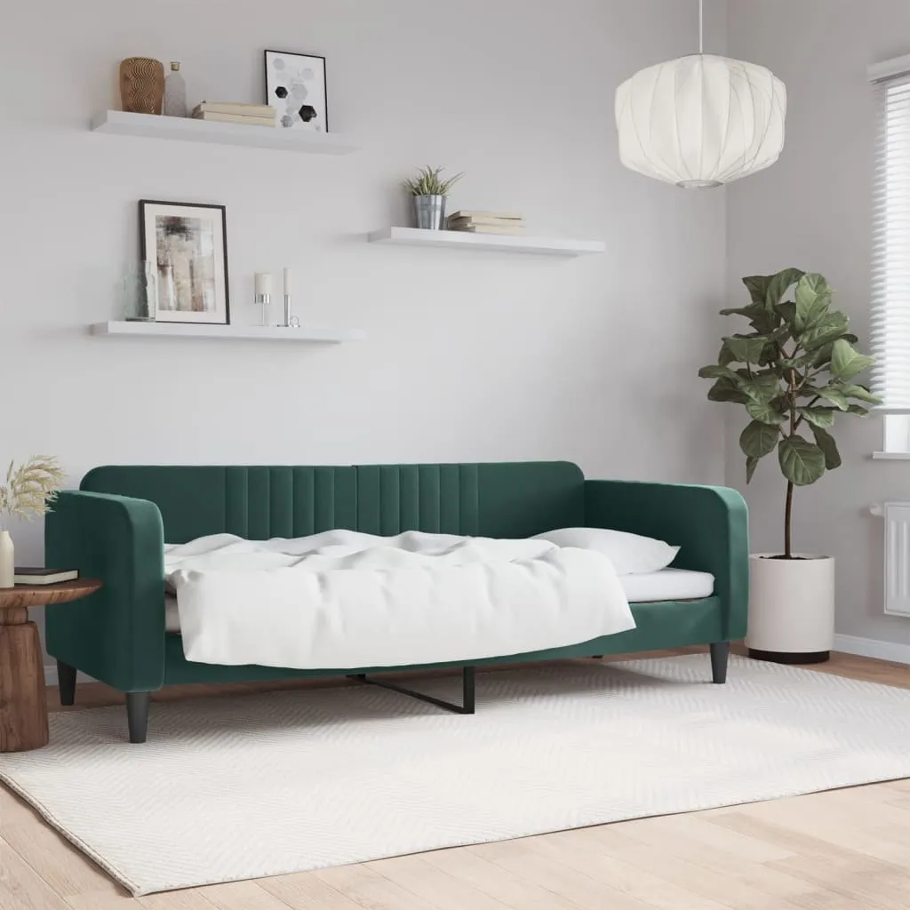 vidaXL Letto da Giorno Verde Scuro 80x200 cm in Velluto