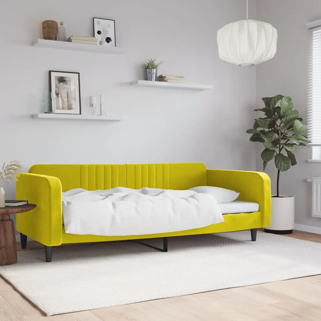 vidaXL Letto da Giorno Giallo 100x200 cm in Velluto