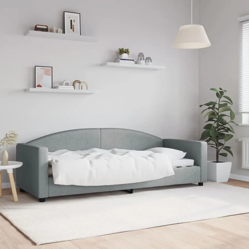 vidaXL Letto da Giorno Grigio Chiaro 80x200 cm in Tessuto