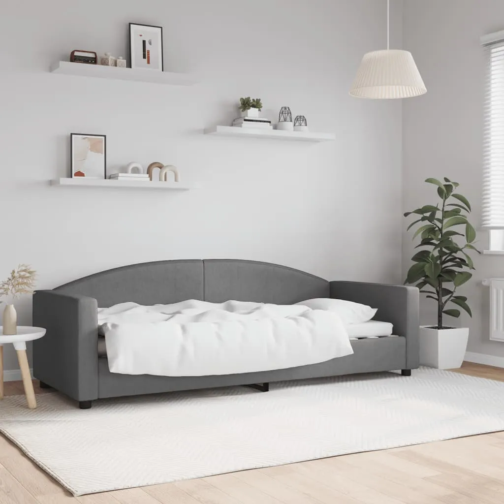 vidaXL Letto da Giorno Grigio Scuro 80x200 cm in Tessuto