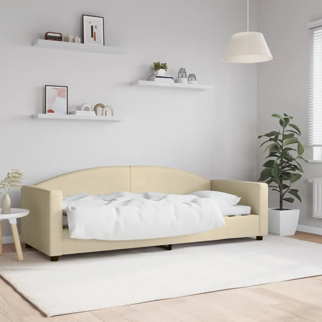 vidaXL Letto da Giorno Crema 80x200 cm in Tessuto