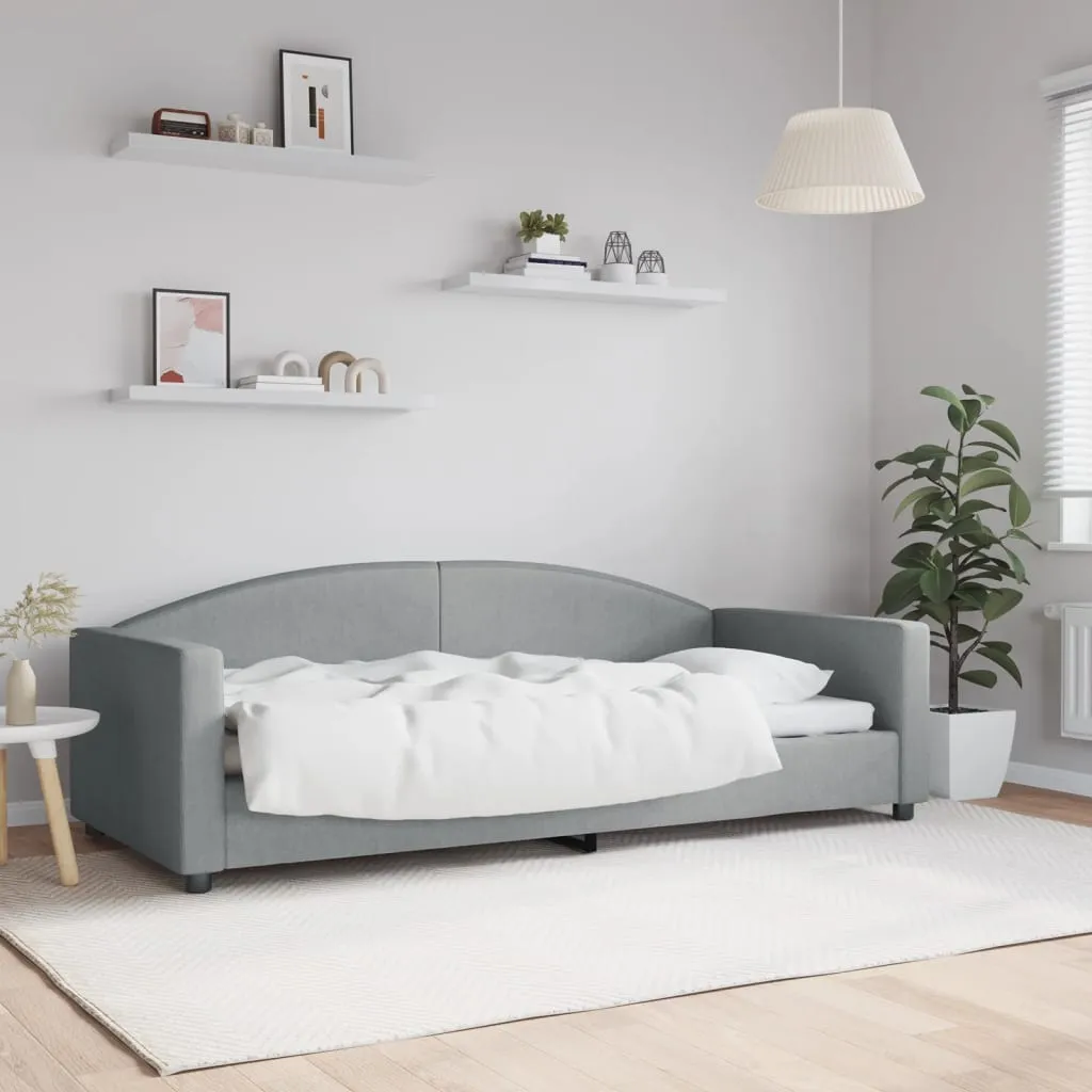 vidaXL Letto da Giorno Grigio Chiaro 90x200 cm in Tessuto