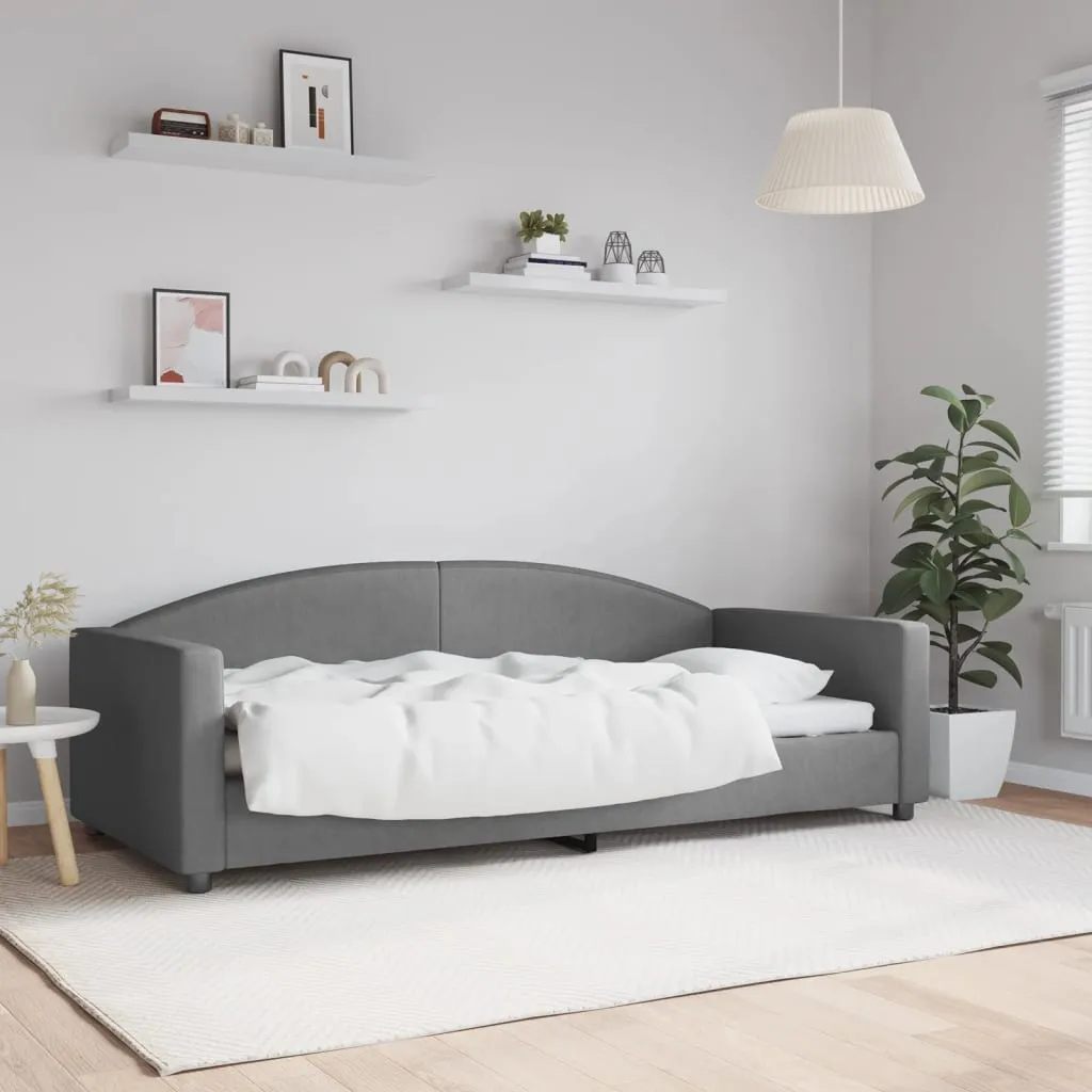 vidaXL Letto da Giorno Grigio 90x200 cm in Tessuto