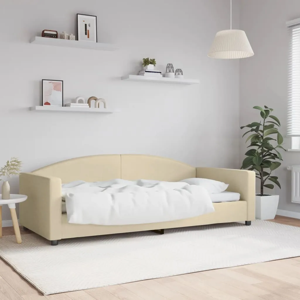 vidaXL Letto da Giorno Crema 90x200 cm in Tessuto