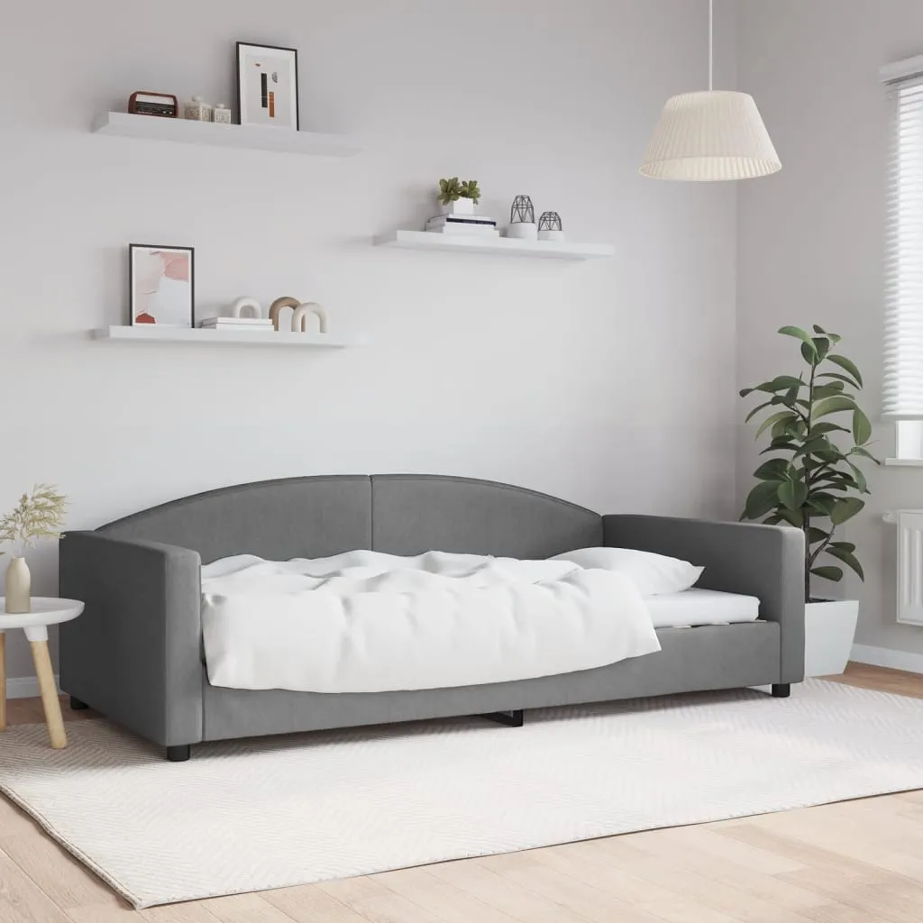 vidaXL Letto da Giorno Grigio Scuro 100x200 cm in Tessuto