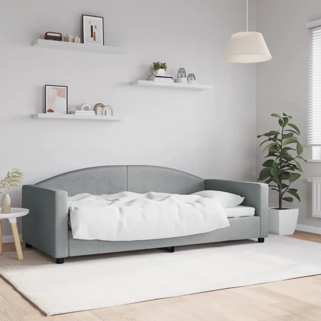 vidaXL Letto da Giorno Grigio Chiaro 90x190 cm in Tessuto