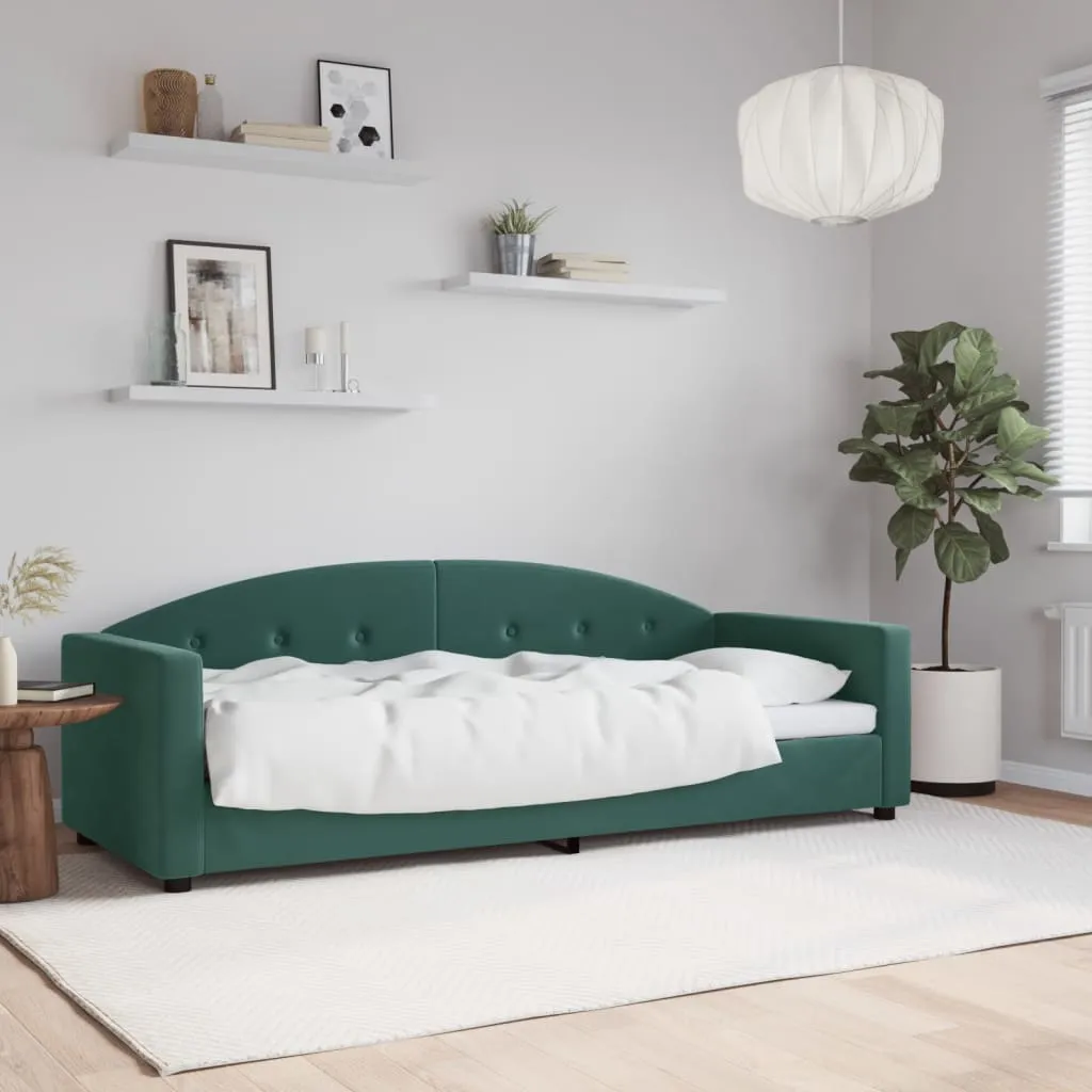 vidaXL Letto da Giorno Verde Scuro 80x200 cm in Velluto