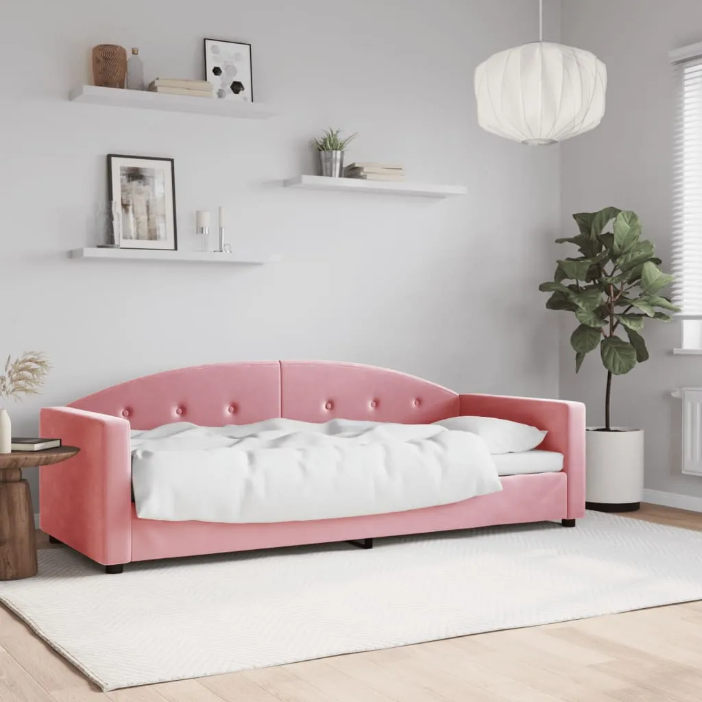 vidaXL Letto da Giorno Rosa 80x200 cm in Velluto