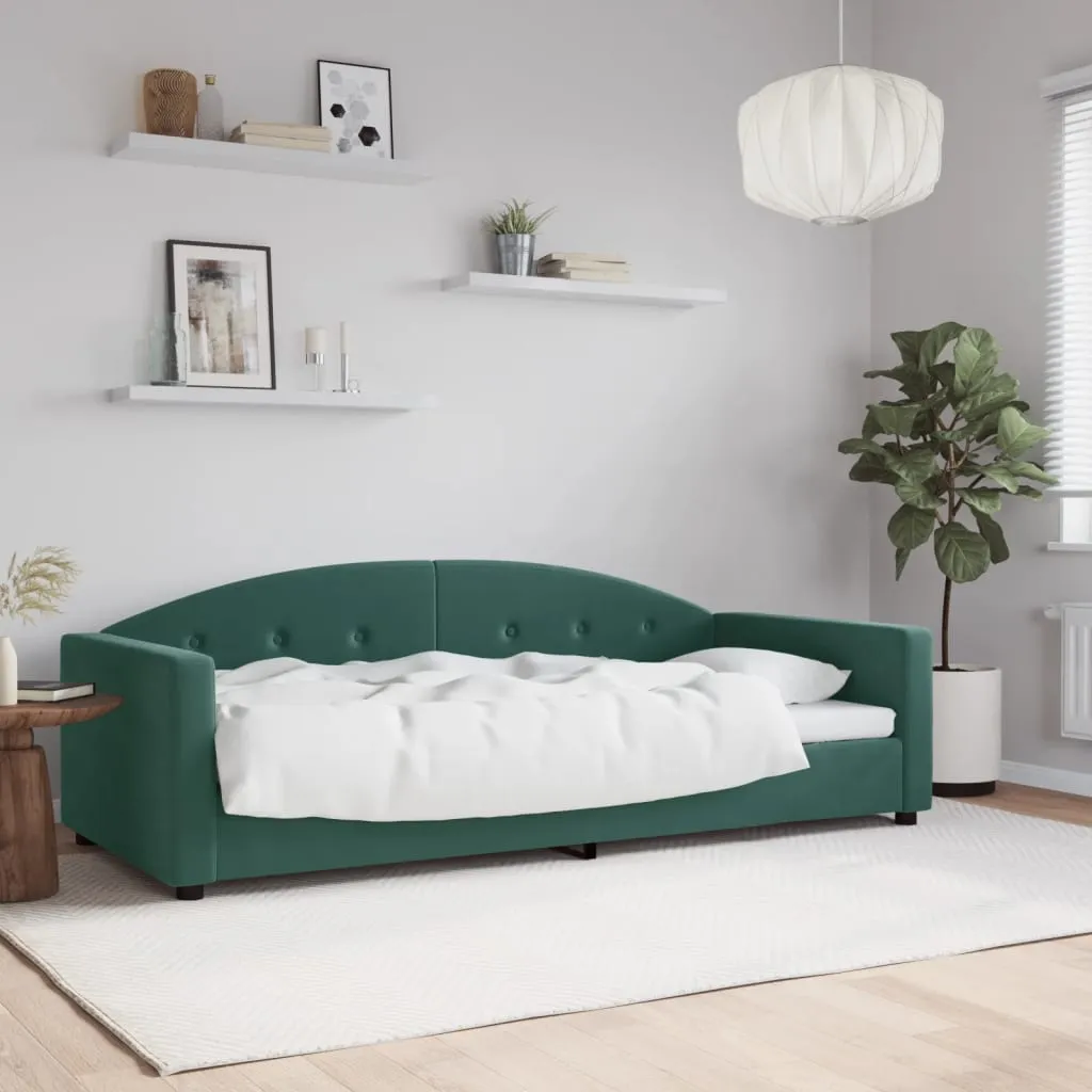 vidaXL Letto da Giorno Verde Scuro 90x200 cm in Velluto