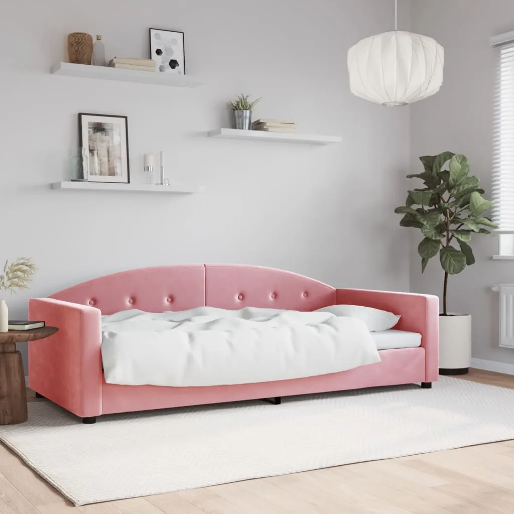 vidaXL Letto da Giorno Rosa 90x200 cm in Velluto