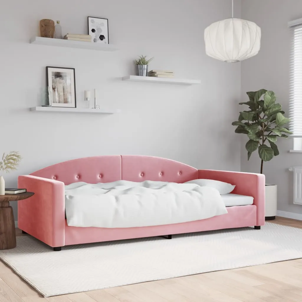 vidaXL Letto da Giorno Rosa 100x200 cm in Velluto