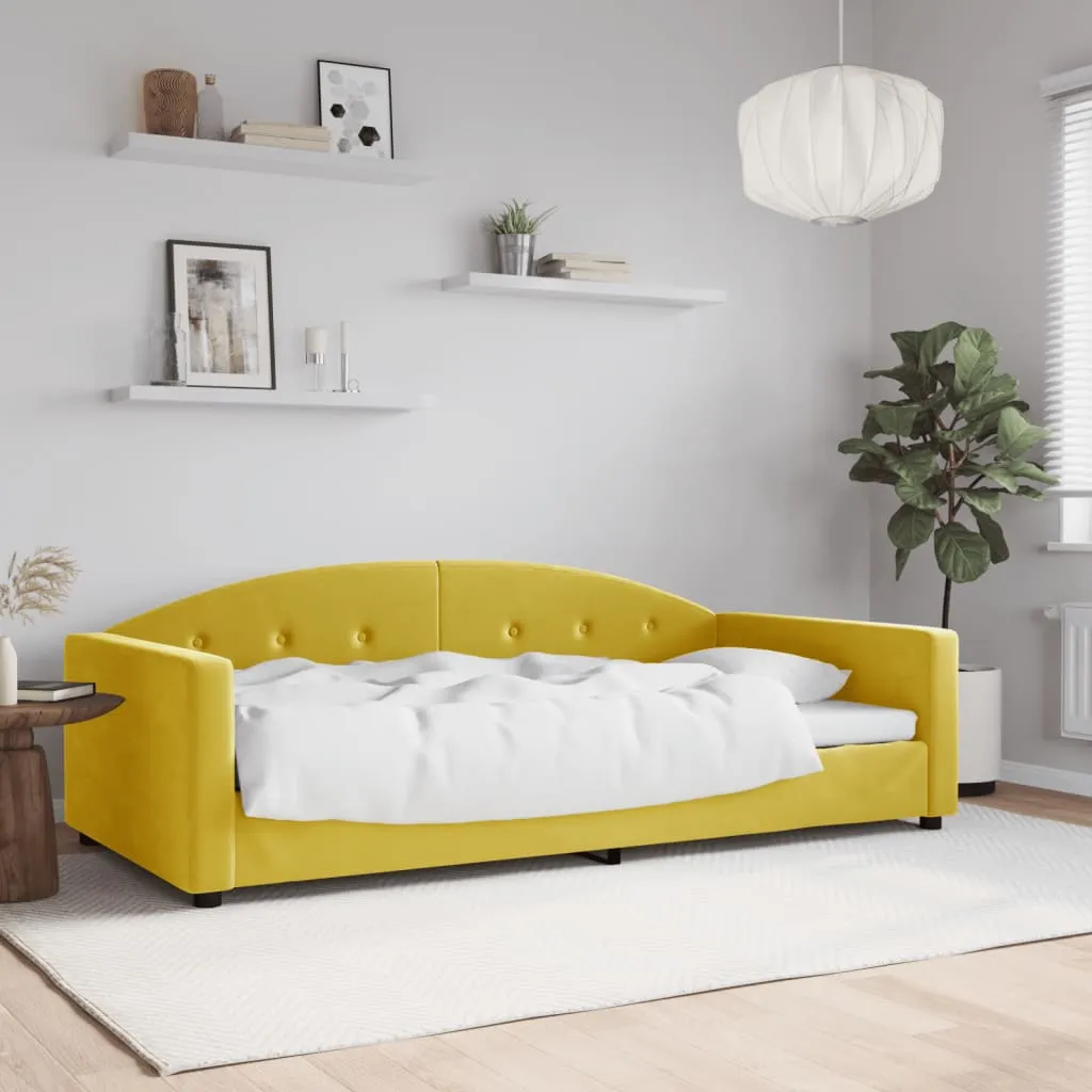 vidaXL Letto da Giorno Giallo 100x200 cm in Velluto