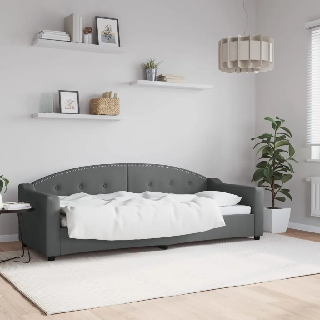 vidaXL Letto da Giorno Grigio Scuro 80x200 cm in Tessuto