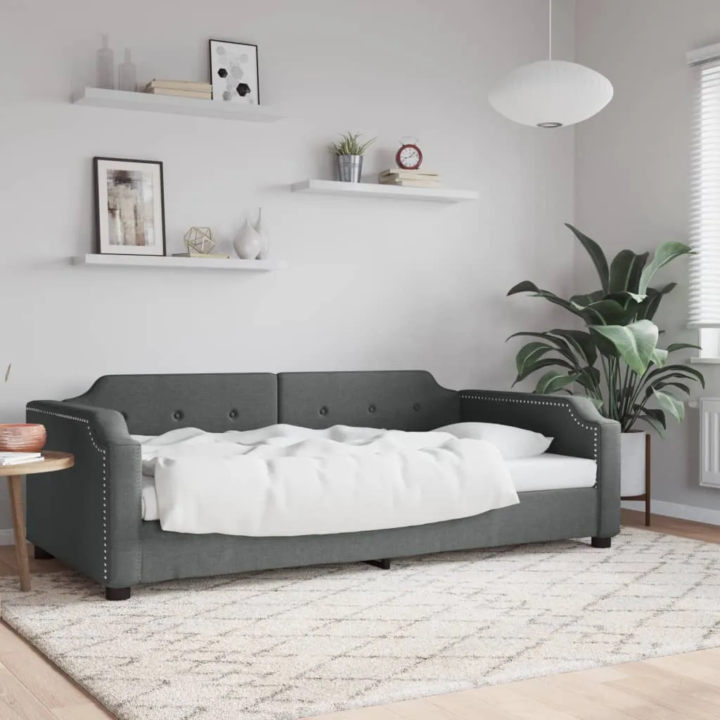 vidaXL Letto da Giorno Grigio Scuro 80x200 cm in Tessuto