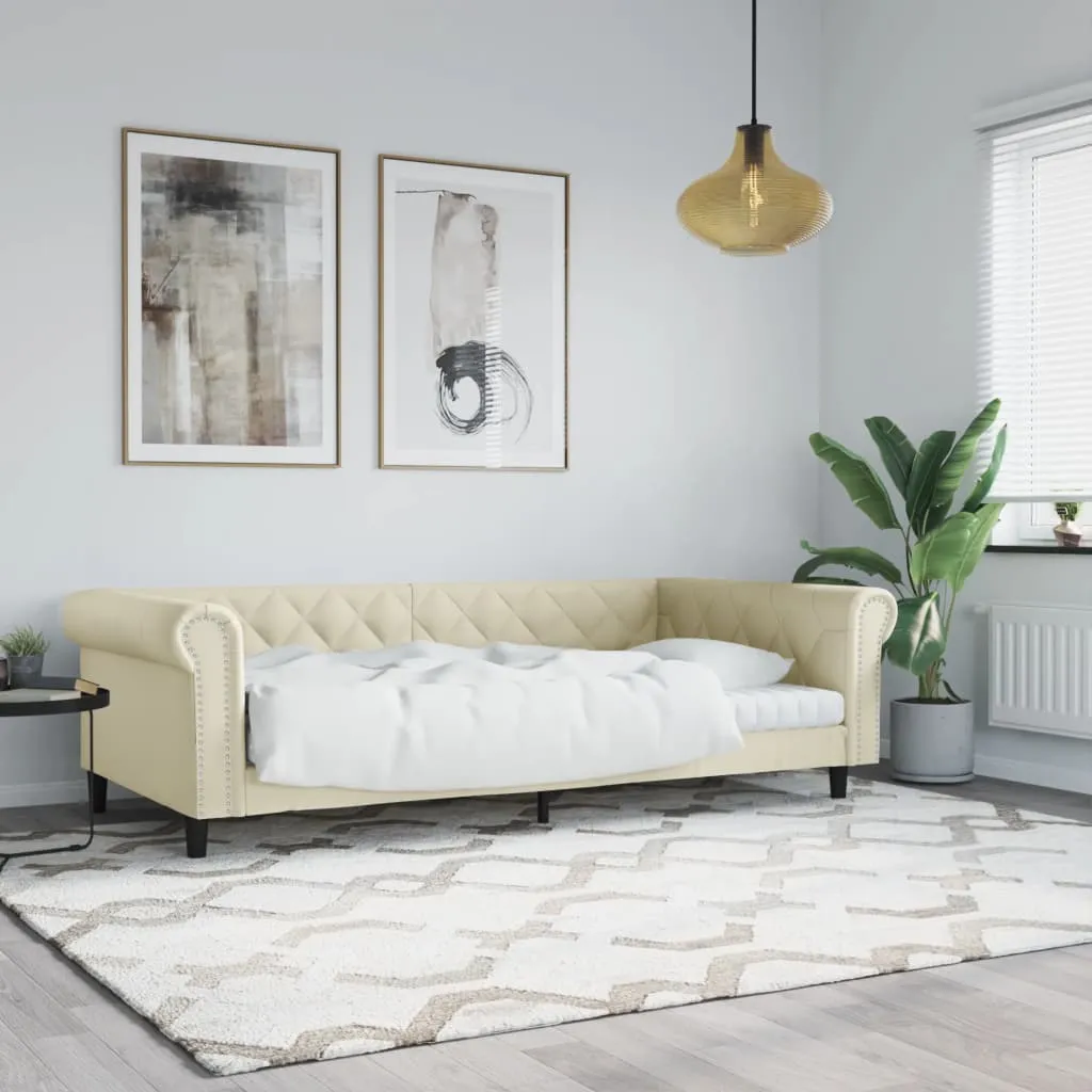 vidaXL Letto da Giorno Crema 100x200 cm in Similpelle