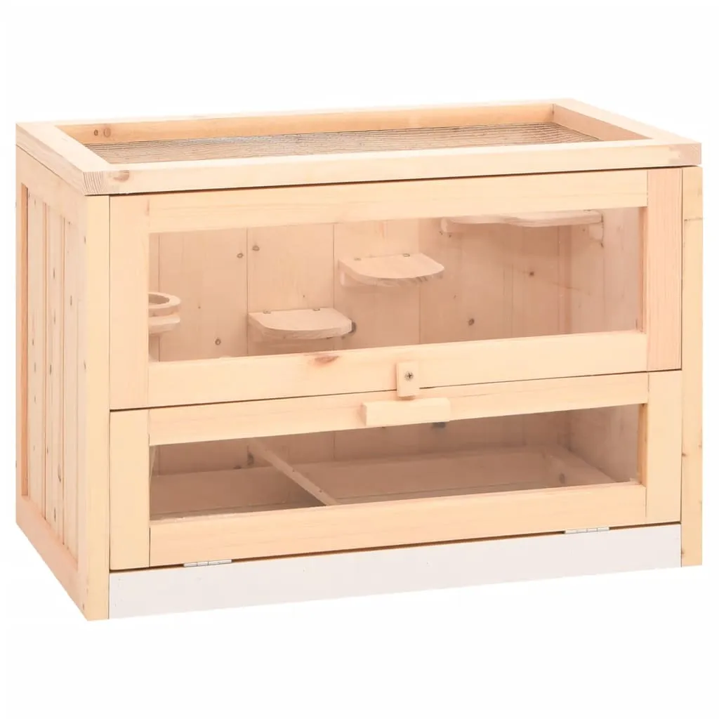 vidaXL Gabbia per Criceti 60x35,5x42 cm in Legno Massello di Abete