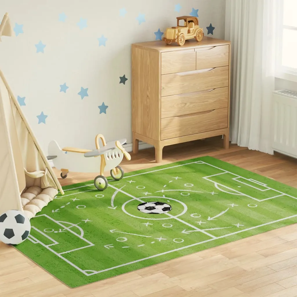 vidaXL Tappeto Bambini Verde 160x230 Campo Calcio Lavabile Antiscivolo