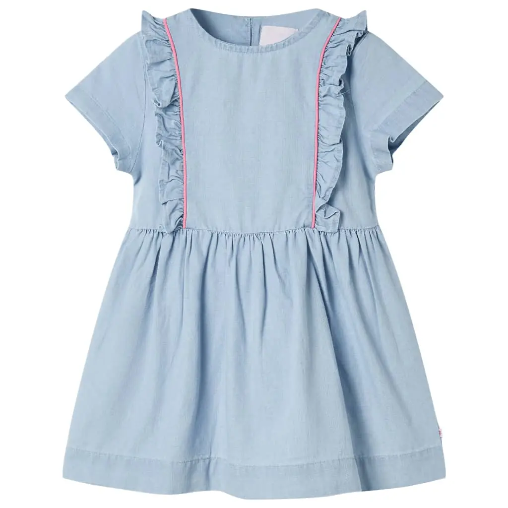 Abito da Bambina con Volant Blu Tenue 128